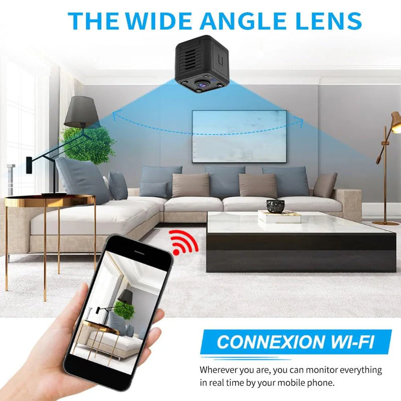 ✨Prix réduit pour une durée limitée 75%✨🏆 Caméra de surveillance HD 1080p avec base de montage magnétique, vision nocturne et détection de mouvement - Image 3