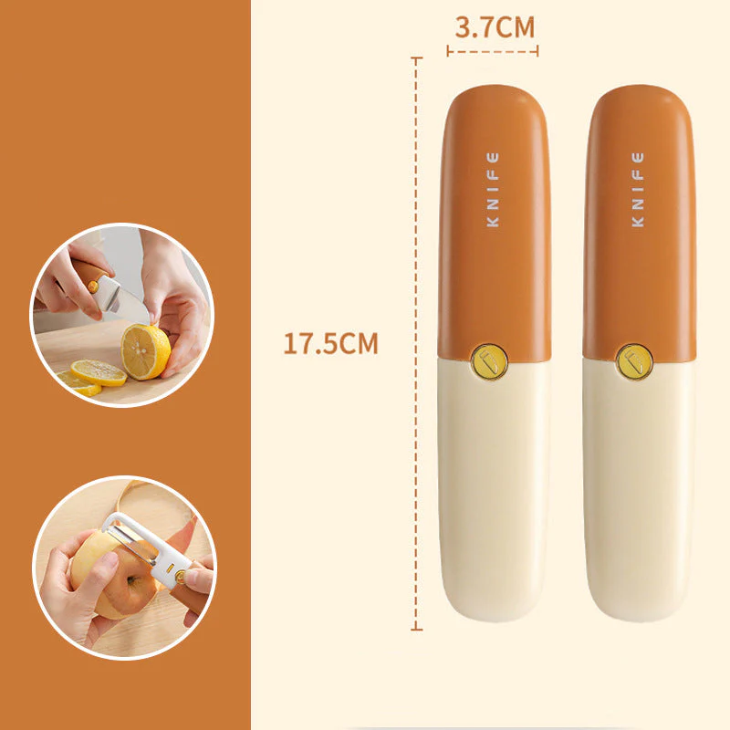Couteau d'épluchage de fruits portable deux en un - Image 12