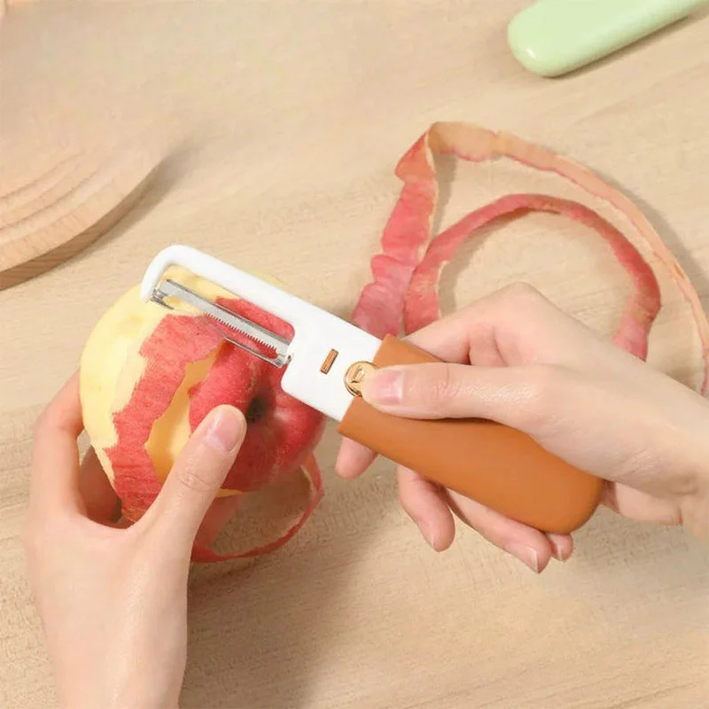 Couteau d'épluchage de fruits portable deux en un - Image 5