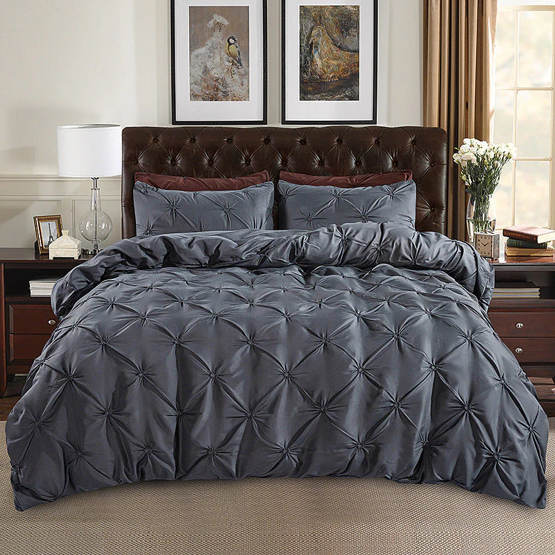 📢📢60 % de réduction !! ⏰Ensemble de housse de couette et taies d'oreiller à plis creux, 3 pièces