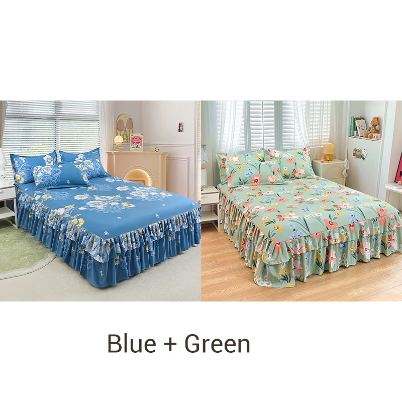 📢📢70 % de réduction !! ⏰Ensemble de jupe de lit à volants 3 pièces🛏️ - Image 16