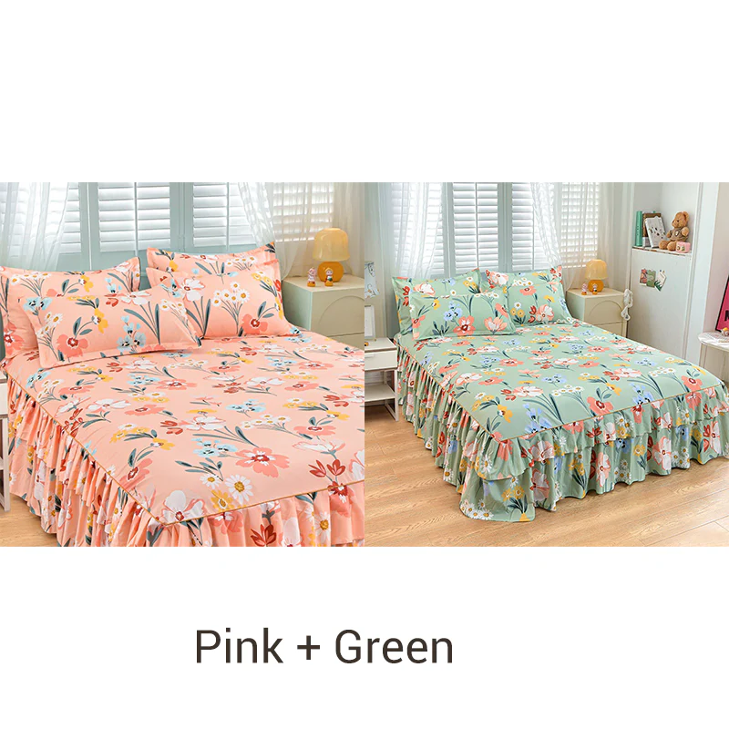 📢📢70 % de réduction !! ⏰Ensemble de jupe de lit à volants 3 pièces🛏️ - Image 18