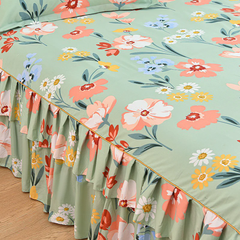 📢📢70 % de réduction !! ⏰Ensemble de jupe de lit à volants 3 pièces🛏️ - Image 2