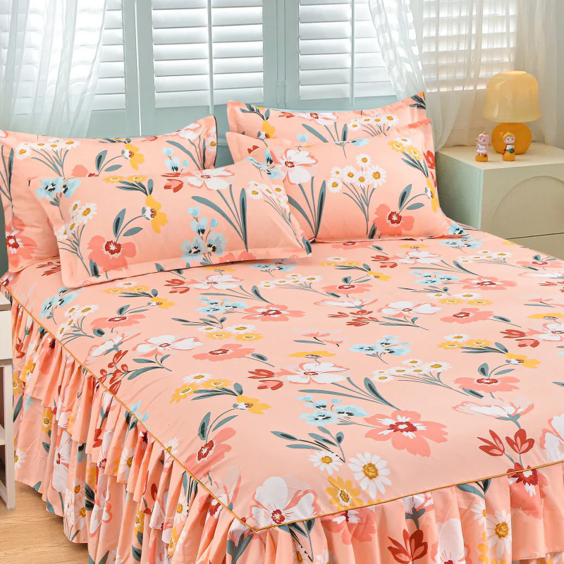 📢📢70 % de réduction !! ⏰Ensemble de jupe de lit à volants 3 pièces🛏️ - Image 4