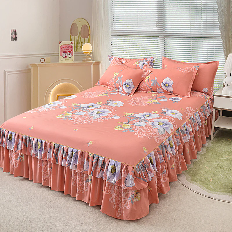 📢📢70 % de réduction !! ⏰Ensemble de jupe de lit à volants 3 pièces🛏️ - Image 6