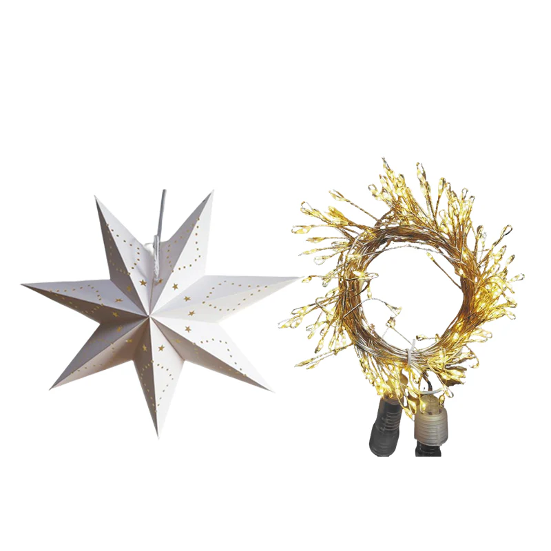 📢📢60% DE RÉDUCTION !!! 🎅Lanterne 3D en forme d'étoile à suspendre pour Noël avec lumières - Image 11