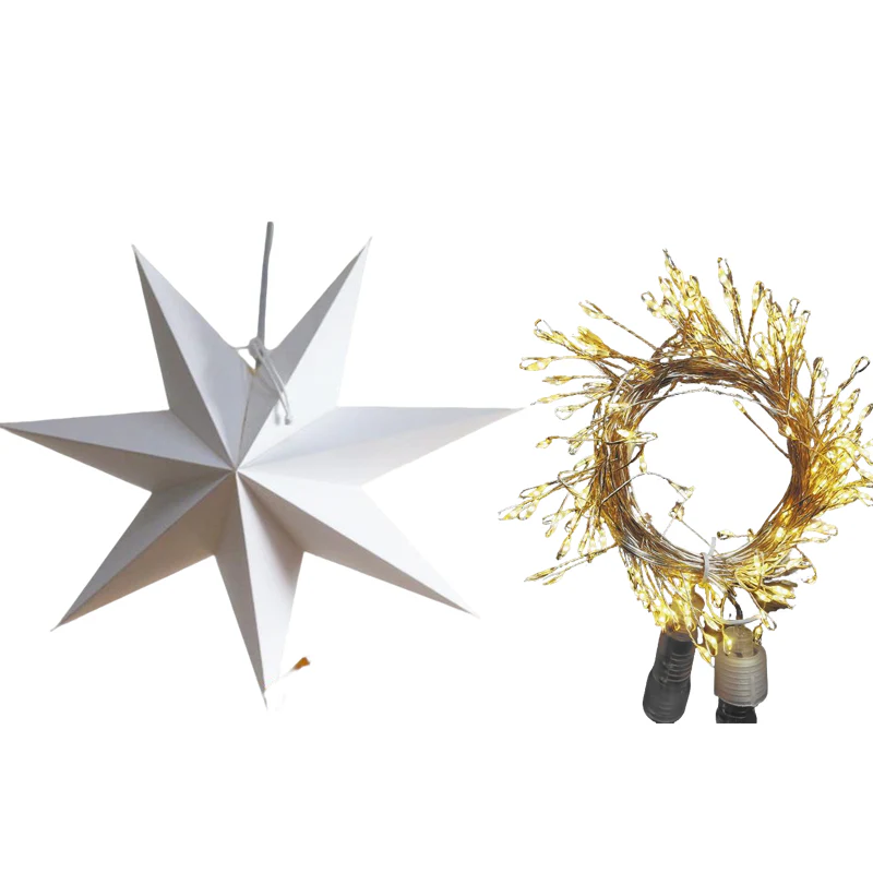 📢📢60% DE RÉDUCTION !!! 🎅Lanterne 3D en forme d'étoile à suspendre pour Noël avec lumières - Image 12