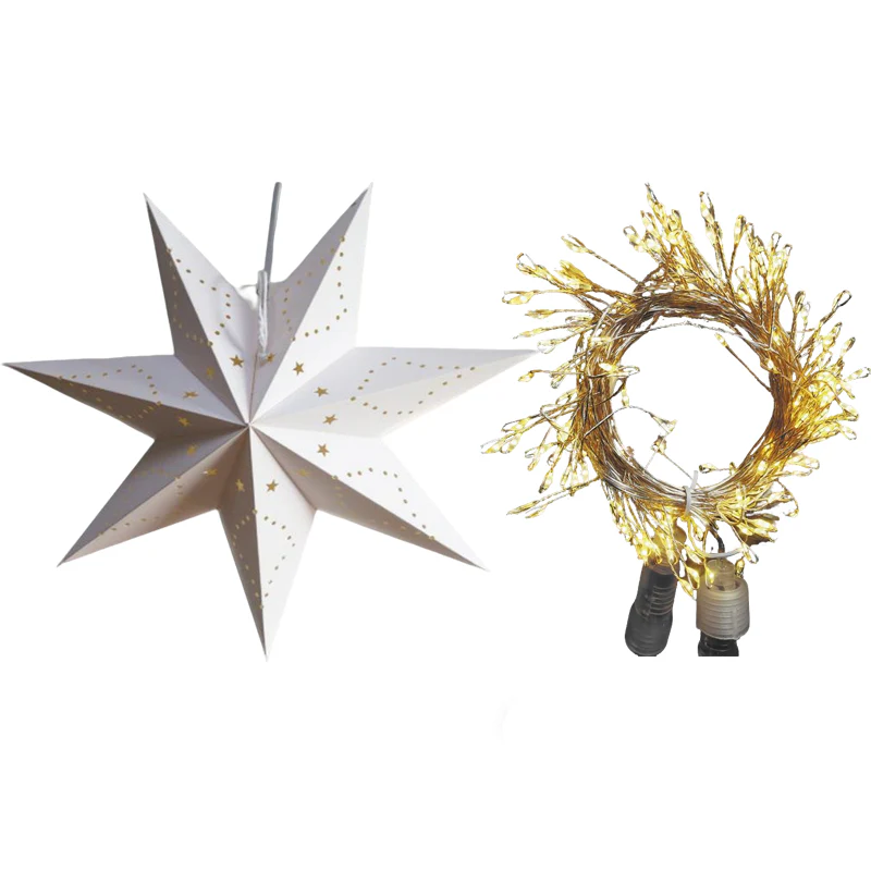 📢📢60% DE RÉDUCTION !!! 🎅Lanterne 3D en forme d'étoile à suspendre pour Noël avec lumières - Image 13