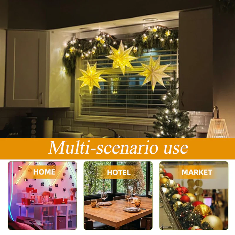 📢📢60% DE RÉDUCTION !!! 🎅Lanterne 3D en forme d'étoile à suspendre pour Noël avec lumières - Image 2