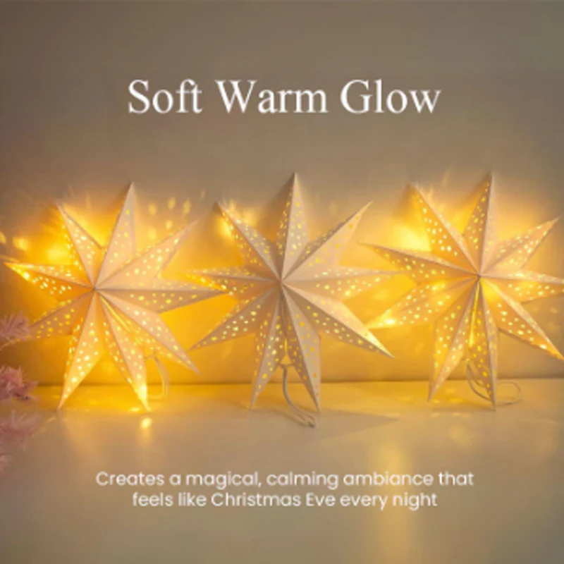 📢📢60% DE RÉDUCTION !!! 🎅Lanterne 3D en forme d'étoile à suspendre pour Noël avec lumières - Image 3