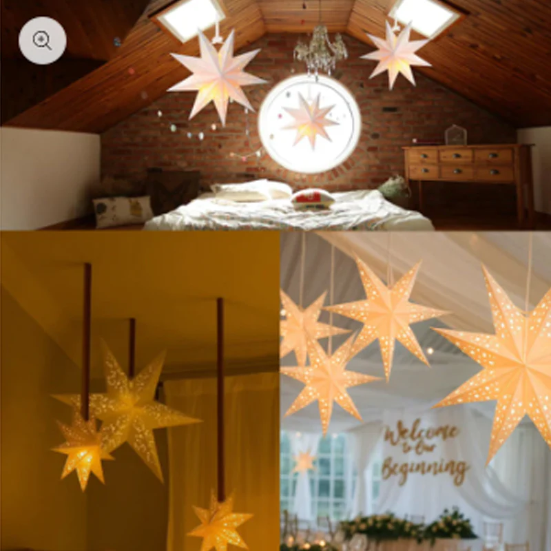 📢📢60% DE RÉDUCTION !!! 🎅Lanterne 3D en forme d'étoile à suspendre pour Noël avec lumières - Image 6