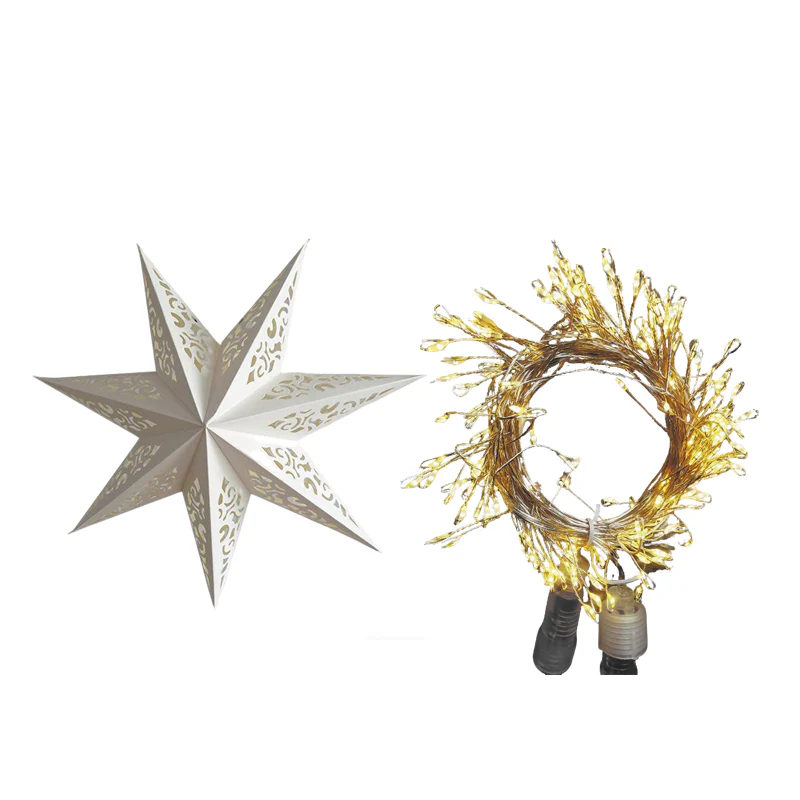 📢📢60% DE RÉDUCTION !!! 🎅Lanterne 3D en forme d'étoile à suspendre pour Noël avec lumières - Image 9