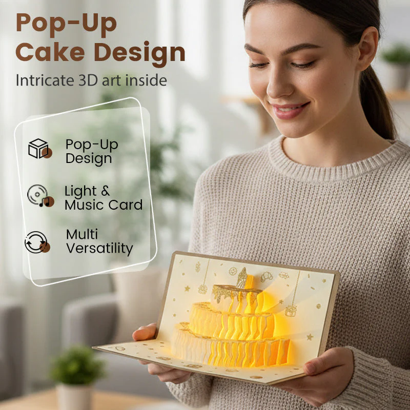 📢📢60% OFF !! ⏰3D Pop-Up Musical Birthday Card with Money Holder
