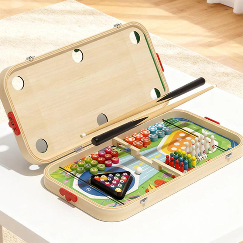 📢📢50 % DE RÉDUCTION !!! ✨Jeu de table en bois 6 en 1 pour enfants - Image 4