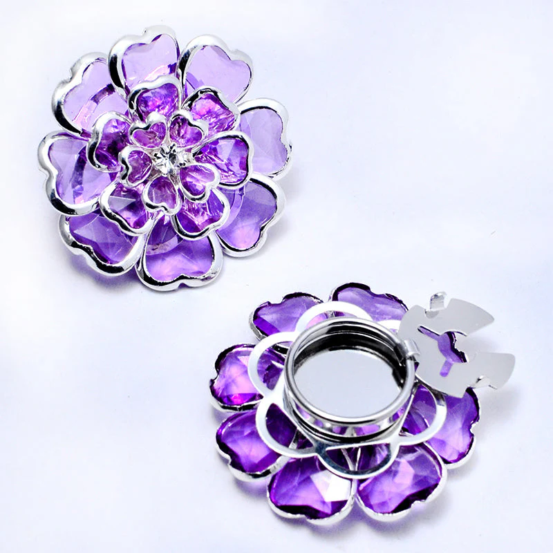 Boutons de manchette et broche florale chic ornés de strass - Image 8