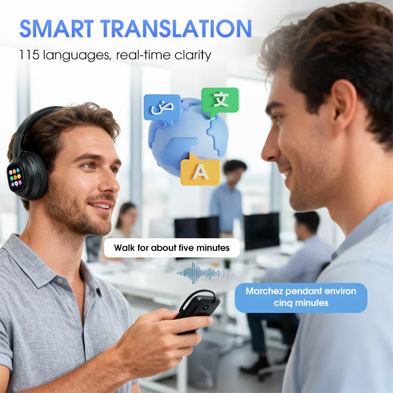 📢📢51% DE RÉDUCTION !!!✨Casque Bluetooth AI avec écran LCD - Image 5