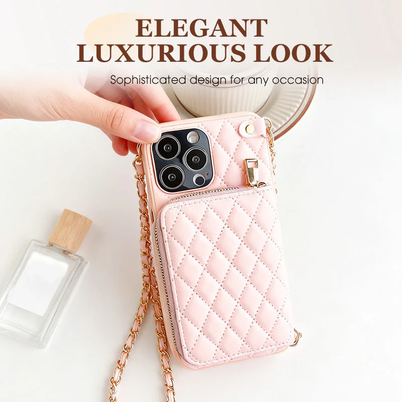 📢📢60% DE RÉDUCTION ! ✨Étui pour téléphone chic avec fermeture éclair et bandoulière à chaîne - Image 3