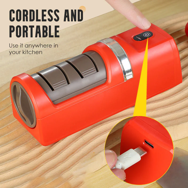 📢📢60 % de réduction !! ⏰Aiguiseur automatique pour couteaux de cuisine – Affûtage rapide, rechargeable et sans fil 🗡️🔋 - Image 4