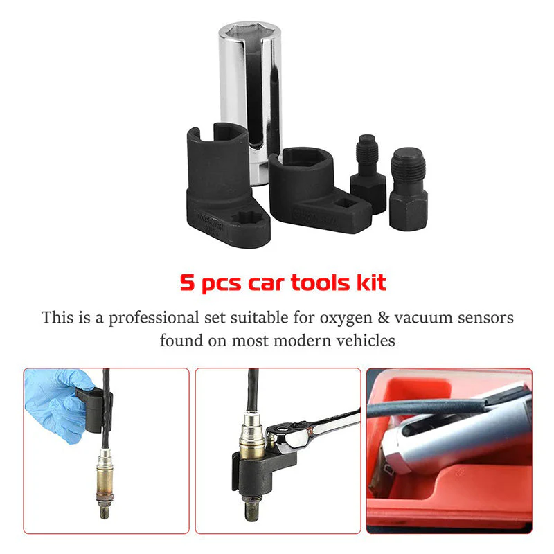 📢📢60 %  DE RÉDUCTION !! ⏰🔧Jeu de 5 pièces comprenant une douille de décalage pour capteur O2 automobile et un chasse-filet - Image 5