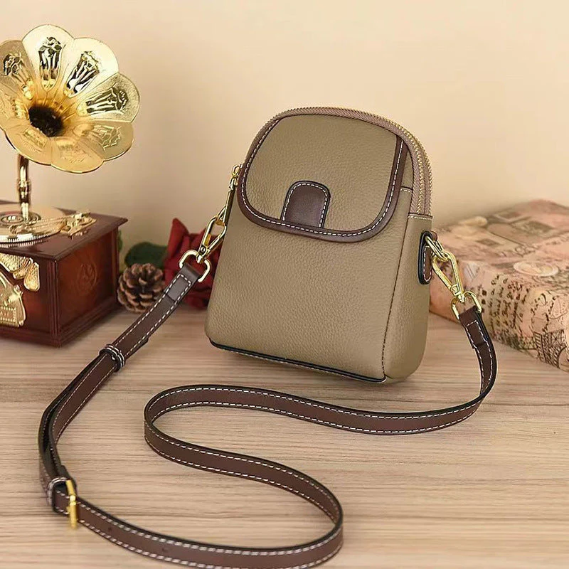 Sac à bandoulière classique en PU pour femmes avec fermeture à glissière double couche - Image 11