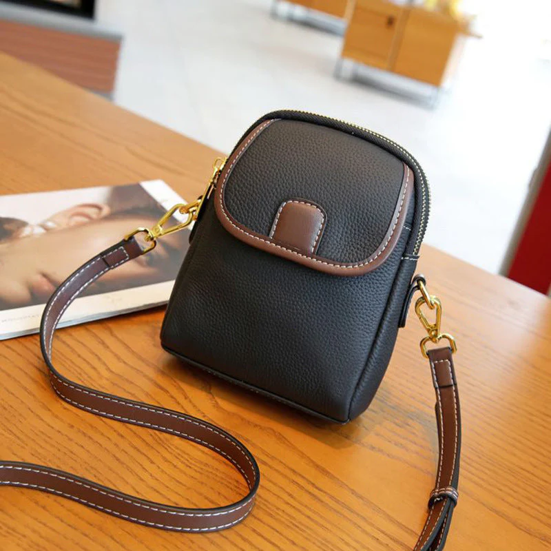 Sac à bandoulière classique en PU pour femmes avec fermeture à glissière double couche - Image 13