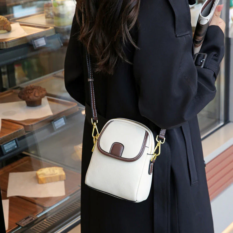 Sac à bandoulière classique en PU pour femmes avec fermeture à glissière double couche - Image 4