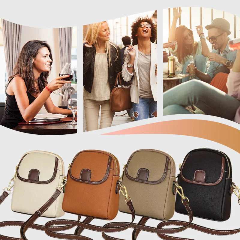 Sac à bandoulière classique en PU pour femmes avec fermeture à glissière double couche - Image 7