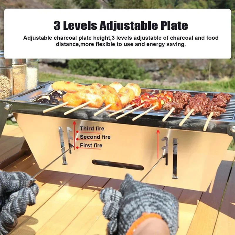 🔥🔥⏳ Limite de production de 66% 🎁 Gril extérieur pliable en acier inoxydable - Image 3