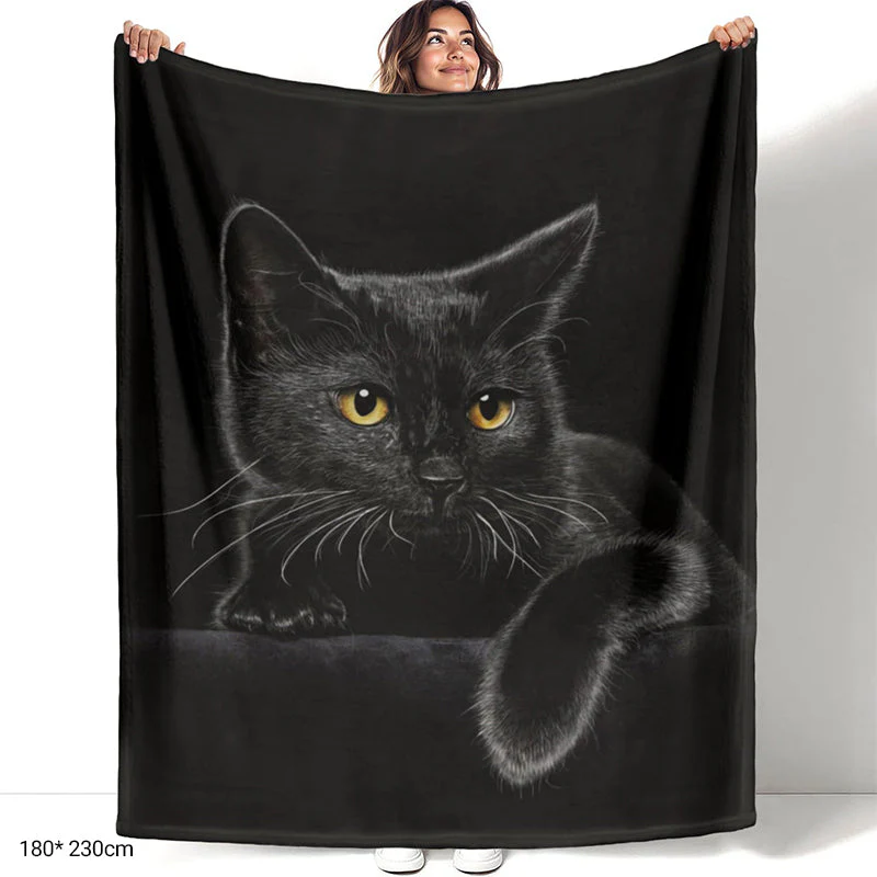 📢📢50 % de réduction !!!✨Couverture douillette toutes saisons Black Cat - Image 11