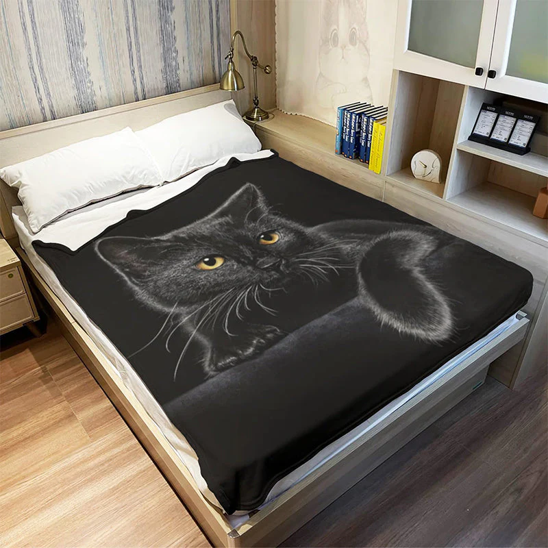 📢📢50 % de réduction !!!✨Couverture douillette toutes saisons Black Cat - Image 5