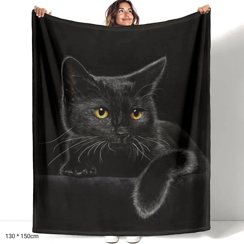 📢📢50 % de réduction !!!✨Couverture douillette toutes saisons Black Cat - Image 9