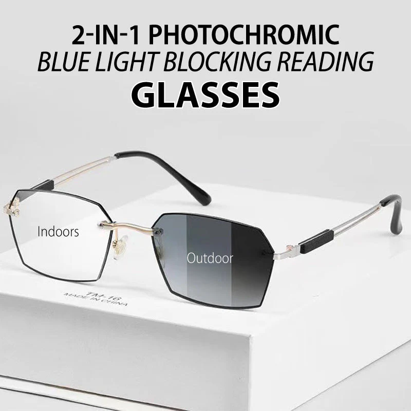 🏆60% de réduction pour une durée limitée✨👓Lunettes de lecture photochromiques 2-en-1 bloquant la lumière bleue