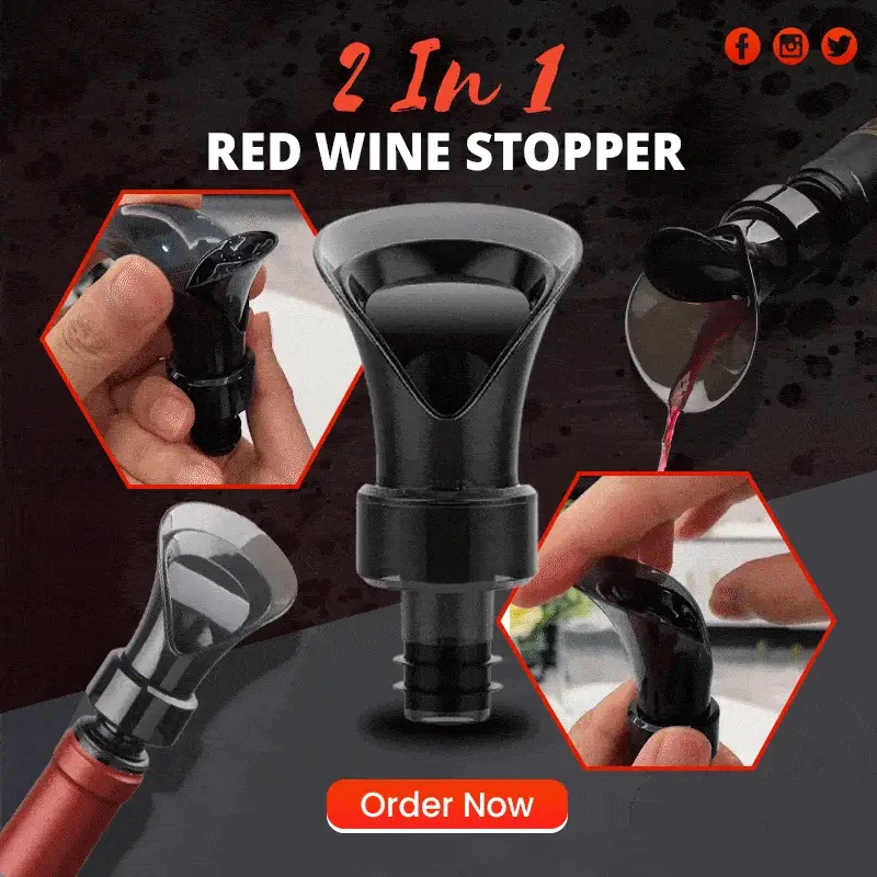 📢📢50 % de réduction !! ⏰Bouchon de vin rouge 2 en 1 (2 achet¨¦s, 1 gratuit) - Image 2