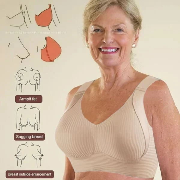 📢📢50 % de réduction !! ⏰Soutien-gorge push-up côtelé pour femmes, réglable et sans fil