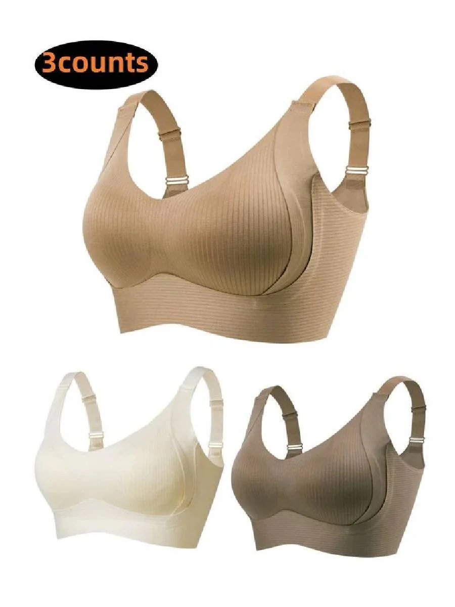 📢📢50 % de réduction !! ⏰Soutien-gorge push-up côtelé pour femmes, réglable et sans fil - Image 20