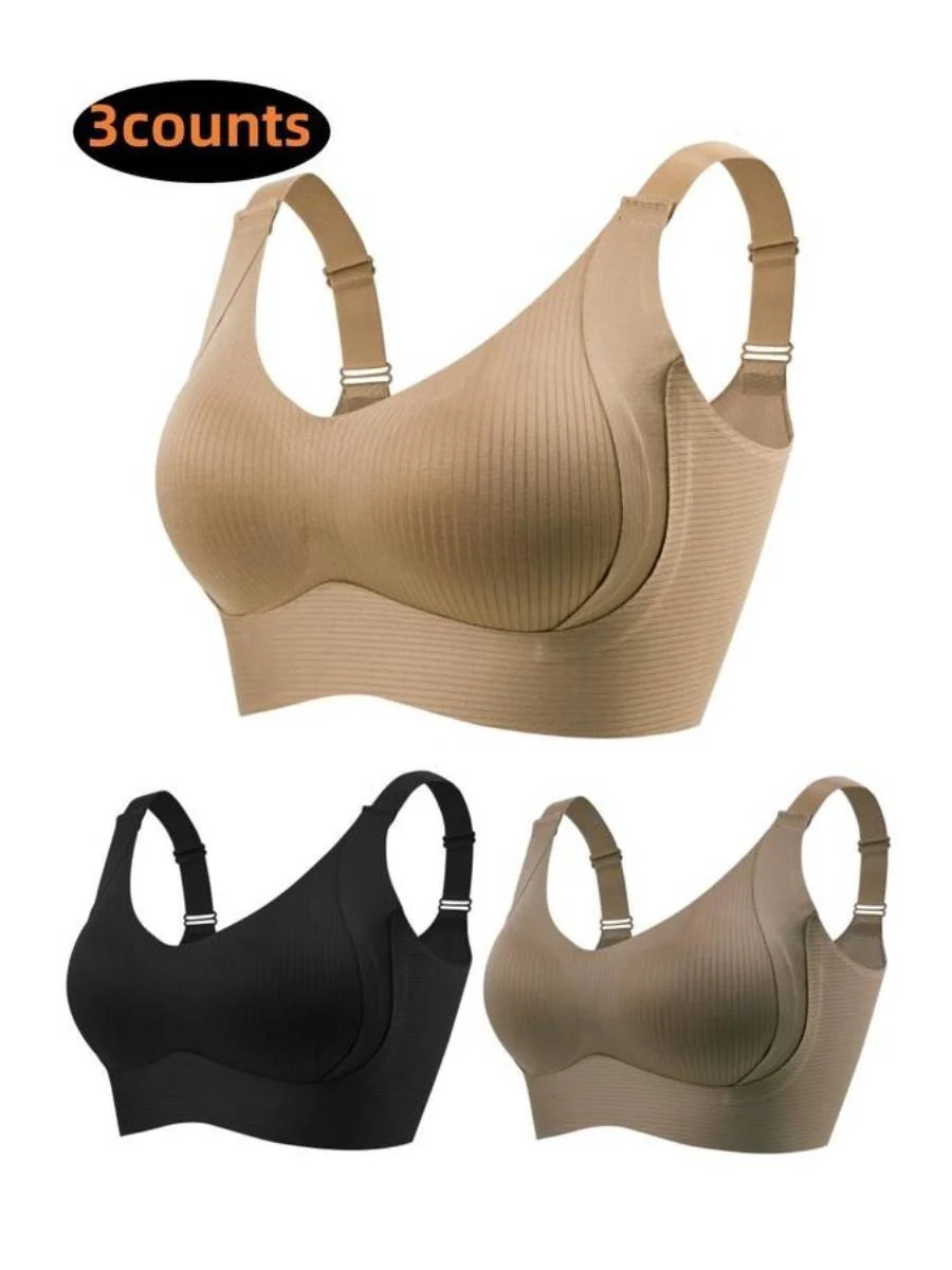 📢📢50 % de réduction !! ⏰Soutien-gorge push-up côtelé pour femmes, réglable et sans fil - Image 21