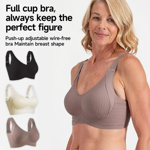 📢📢50 % de réduction !! ⏰Soutien-gorge push-up côtelé pour femmes, réglable et sans fil - Image 3