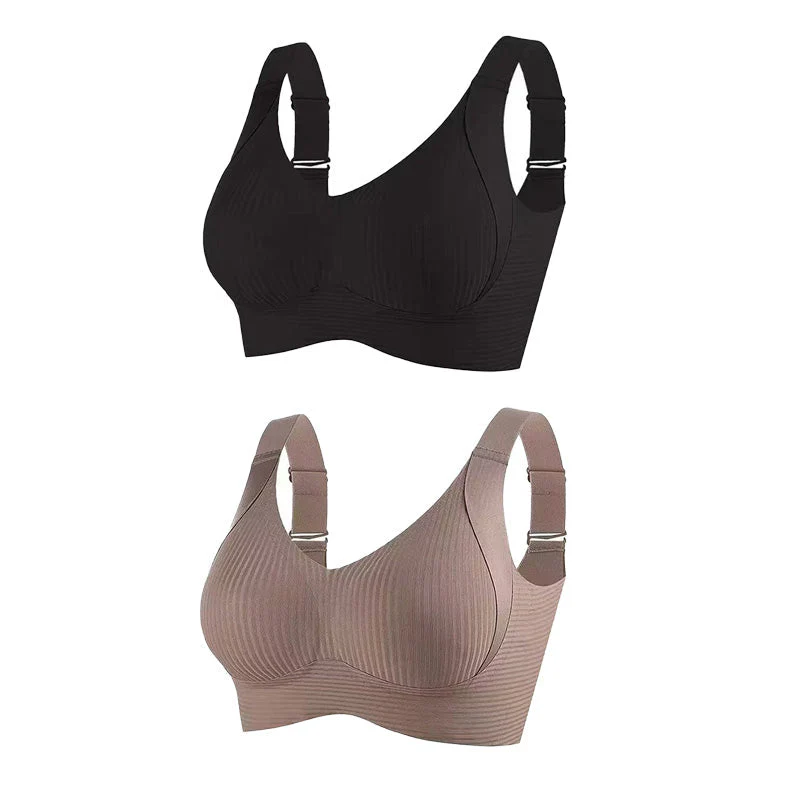 📢📢50 % de réduction !! ⏰Soutien-gorge push-up côtelé pour femmes, réglable et sans fil - Image 33