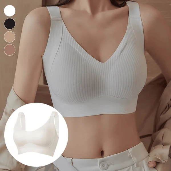 📢📢50 % de réduction !! ⏰Soutien-gorge push-up côtelé pour femmes, réglable et sans fil - Image 8