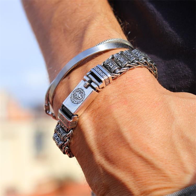 📢📢50 % de réduction !! ⏰ Bracelet Roue de Prière Tibétaine – Argent 925, Porte-Bonheur & Cadeau Saint-Valentin - Image 4