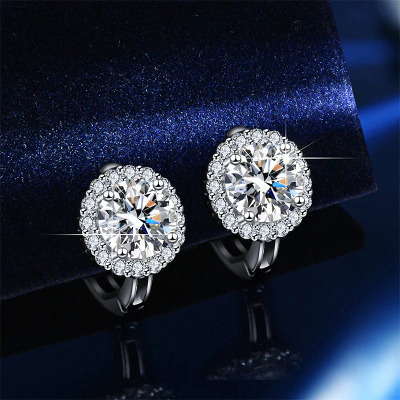 📢📢50 % de réduction !! ⏰Boucles d'oreilles créoles brillantes en faux moissanite pour femmes - Image 2