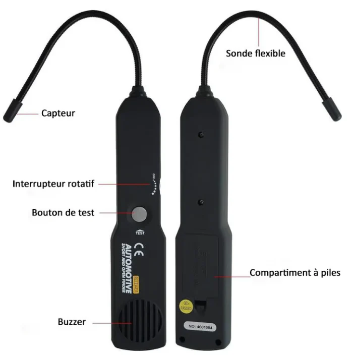 📢📢50 %  DE RÉDUCTION !! ⏰ Testeur de circuit ouvert/court-circuit automobile EM415 - Sonde CC et générateur audio de localisation de défauts (prend en charge les tensions inférieures à 42 V) - Image 6