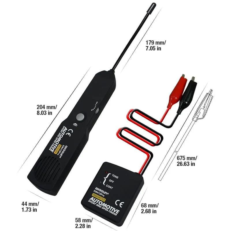 📢📢50 %  DE RÉDUCTION !! ⏰ Testeur de circuit ouvert/court-circuit automobile EM415 - Sonde CC et générateur audio de localisation de défauts (prend en charge les tensions inférieures à 42 V) - Image 7