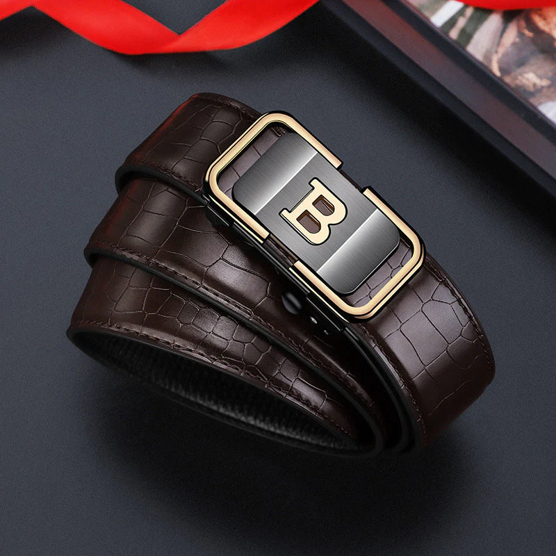 Nouveautés d'automne à -50% : Dernières 3 heures !💖Ceinture à boucle automatique à motif crocodile pour hommes - Image 3