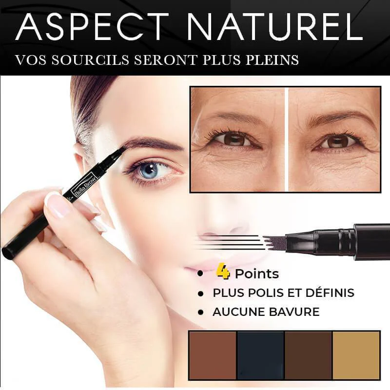 đ„Crayon Ă sourcils 4-End Natural, CrĂ©ez rapidement un maquillage de sourcils Ă©lĂ©gantđ„ - Image 4