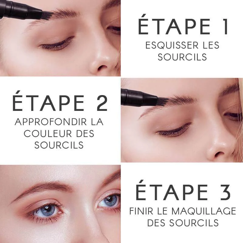 đ„Crayon Ă sourcils 4-End Natural, CrĂ©ez rapidement un maquillage de sourcils Ă©lĂ©gantđ„ - Image 7