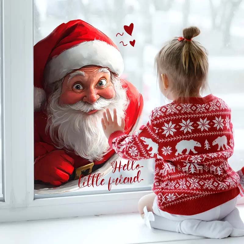 🎊Soldes de Noël - 50 % de réduction🎊 Autocollant de fenêtre Père Noël et flocon de neige - Image 5