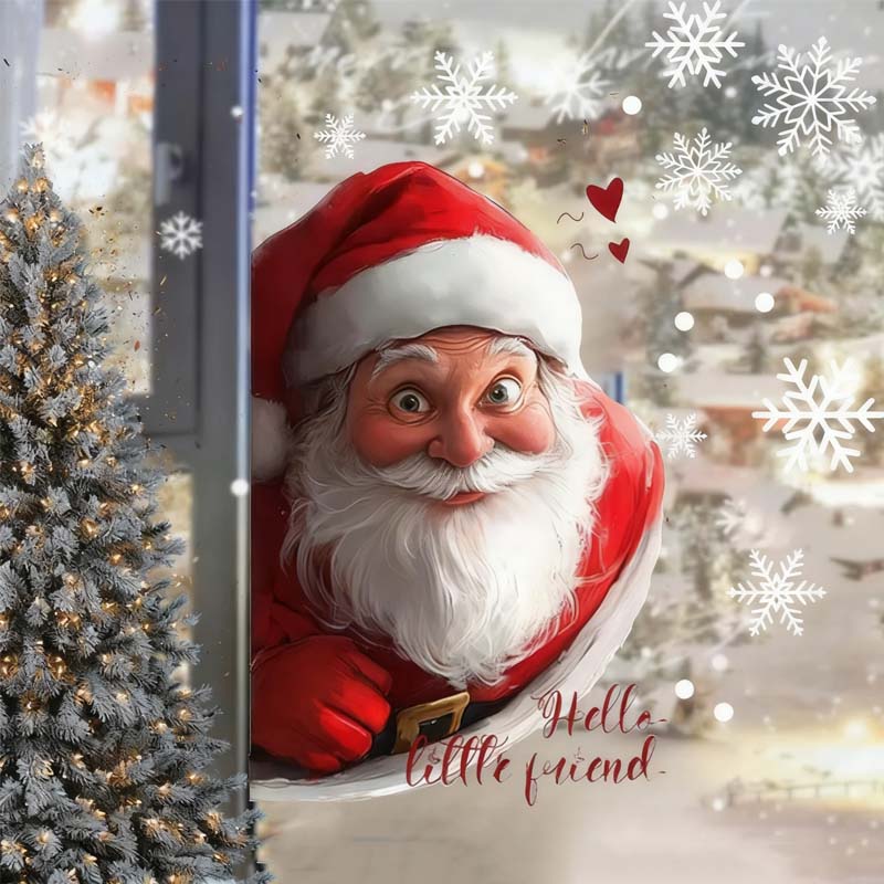 🎊Soldes de Noël - 50 % de réduction🎊 Autocollant de fenêtre Père Noël et flocon de neige - Image 9