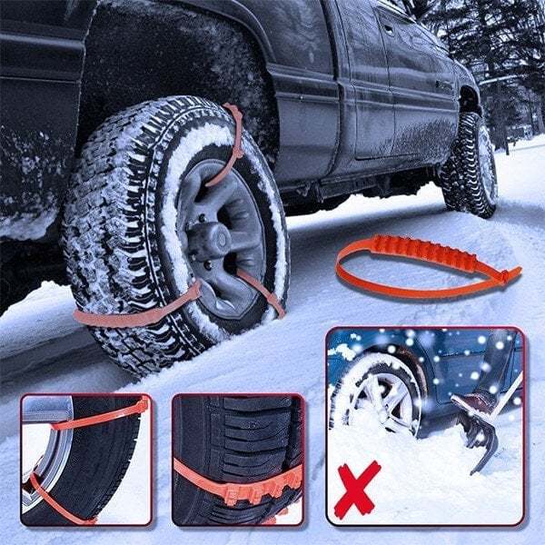 🚗 DERNIER JOUR – 50% DE RÉDUCTION ! ✨ Chaînes Antidérapantes en Nylon – Installation en 10s, Résistent à -35°C, pour Neige, Glace & Boue ! ❄️🔒