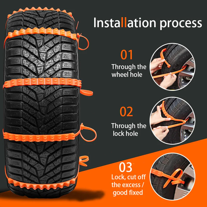 🚗 DERNIER JOUR – 50% DE RÉDUCTION ! ✨ Chaînes Antidérapantes en Nylon – Installation en 10s, Résistent à -35°C, pour Neige, Glace & Boue ! ❄️🔒 - Image 6